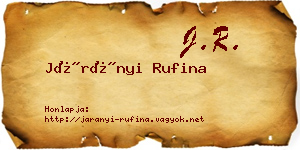 Járányi Rufina névjegykártya